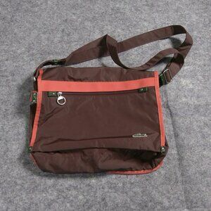 Lacoste Y2K Nylon Messenger Bag Brown Crossbody Utility